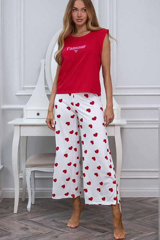 red short sleeve mini pyjama front view