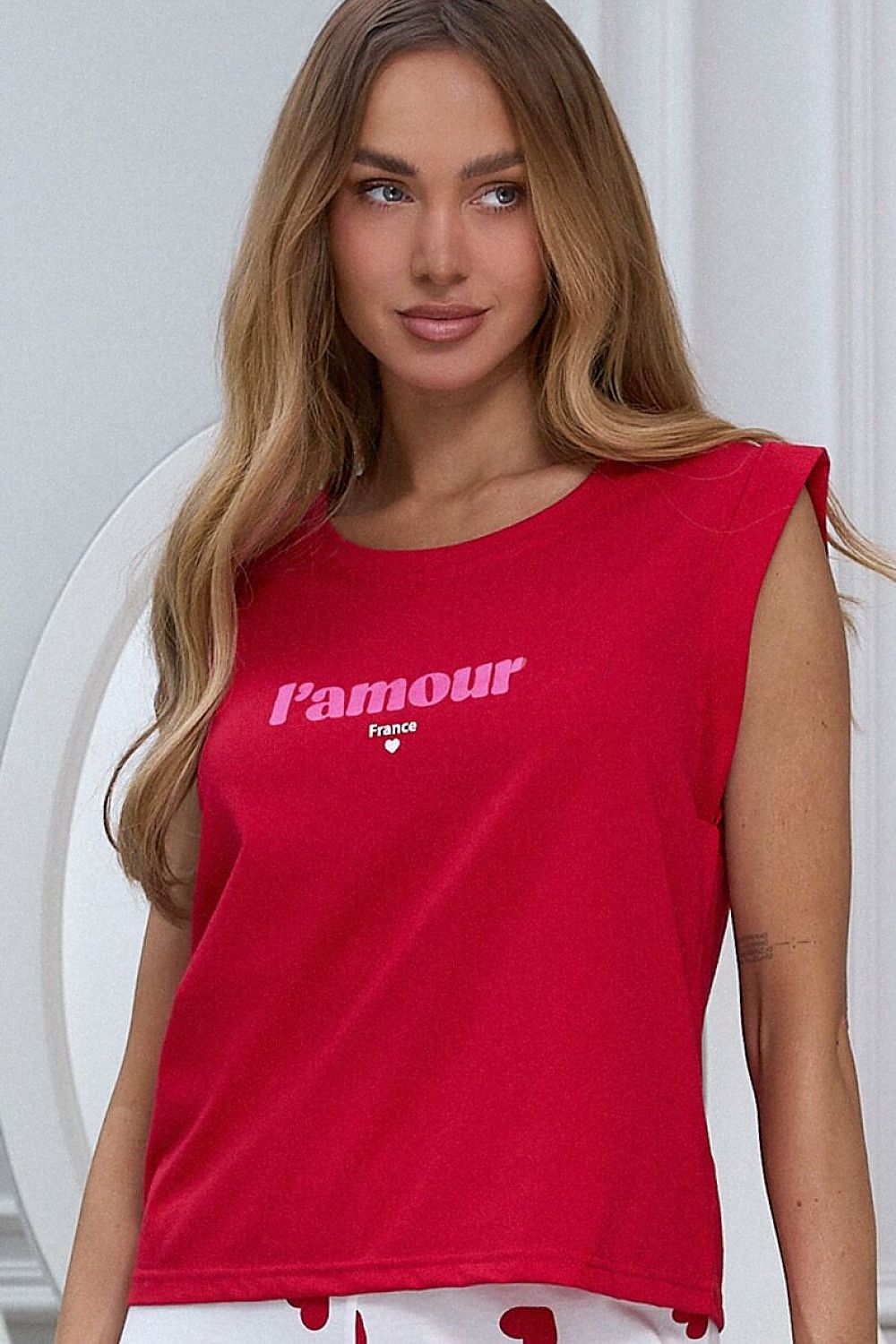 red short sleeve mini pyjama back view