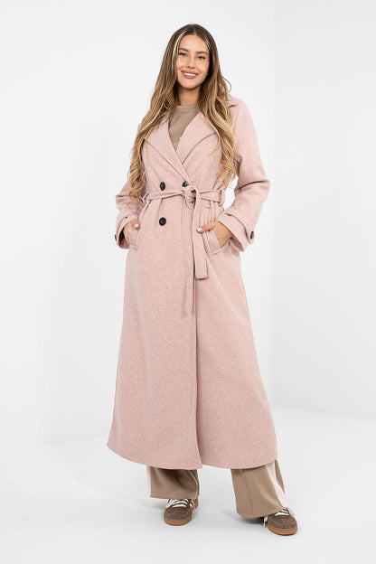 black belted coat back view