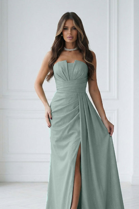 green long dress front view