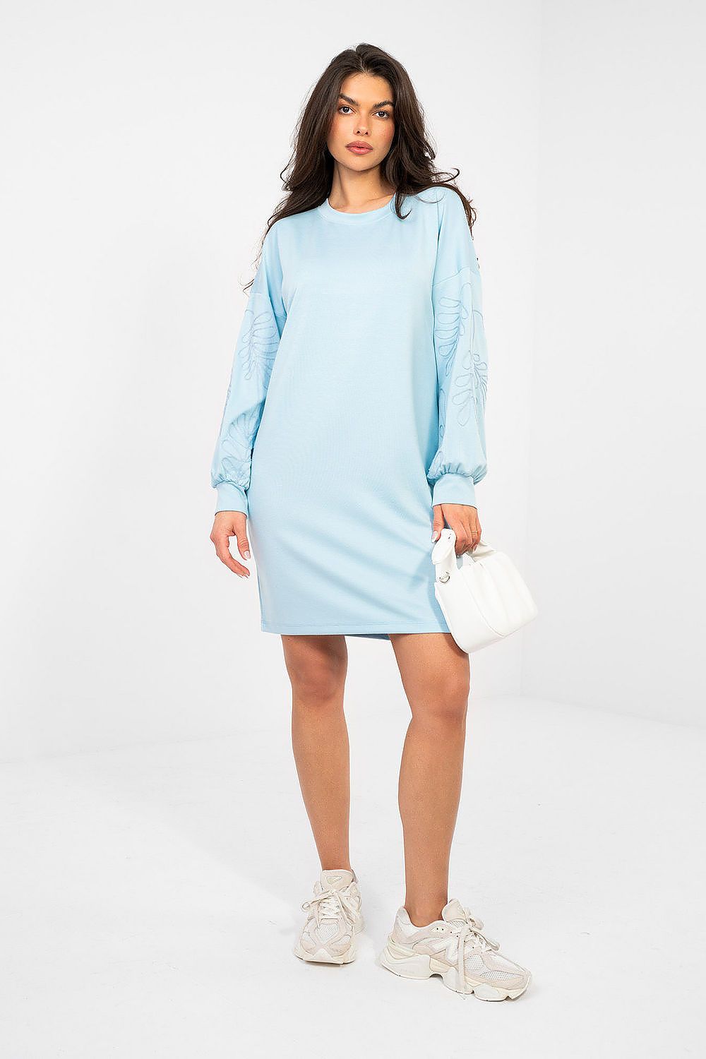blue mini day dress alternate angle