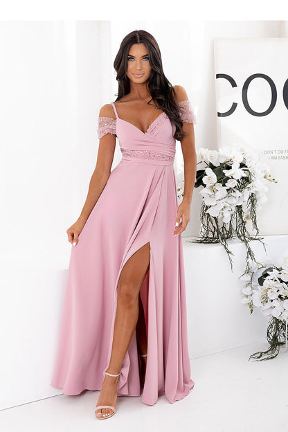 blue wrap sequin long dress view 19