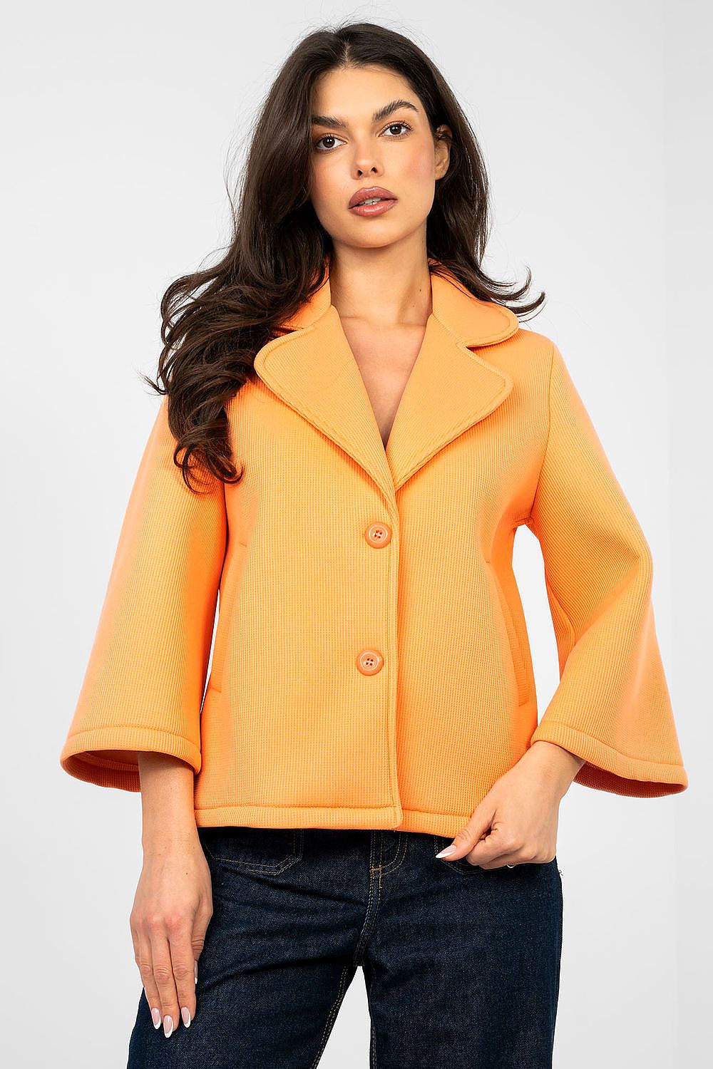 pink coat back view