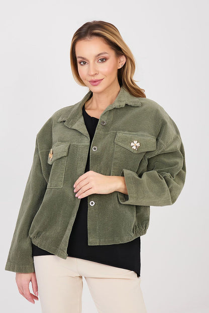 beige long sleeve corduroy jacket view 15