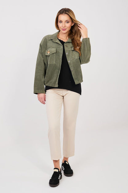 beige long sleeve corduroy jacket view 16