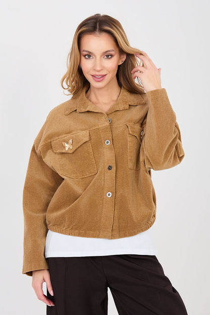 beige long sleeve corduroy jacket view 18