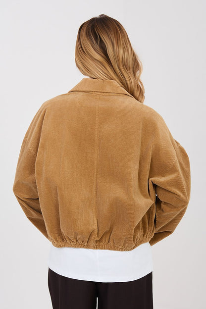 beige long sleeve corduroy jacket view 20