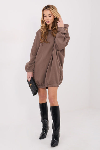 grey long sleeve mini day dress view 19