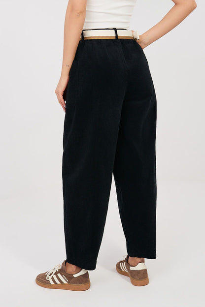yellow belted corduroy trousers view 8