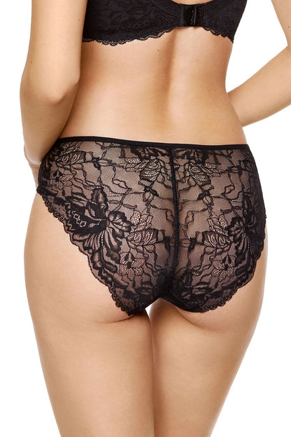 black lace matching set detail view
