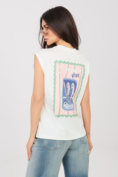 Women's Black, White, and Blue T-shirt view 7