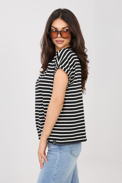 Women's Beige and Black T-shirt view 8