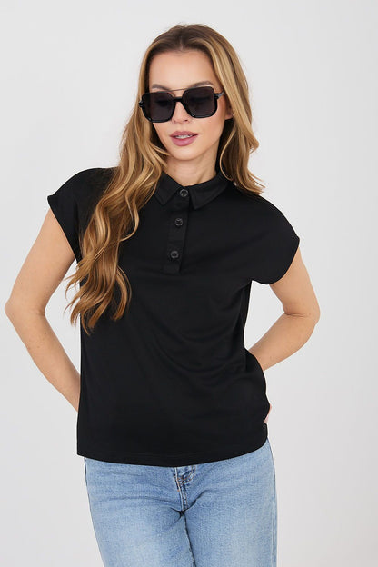 Women's Black and Green T-shirt front view