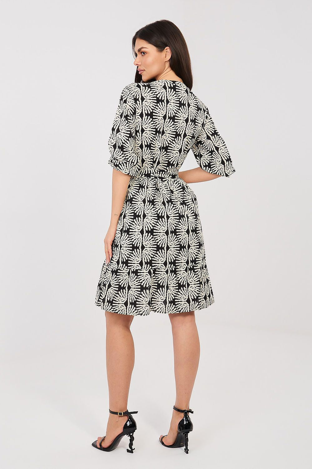 blue belted mini day dress view 6