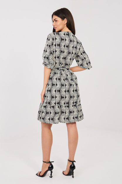 blue belted mini day dress view 6