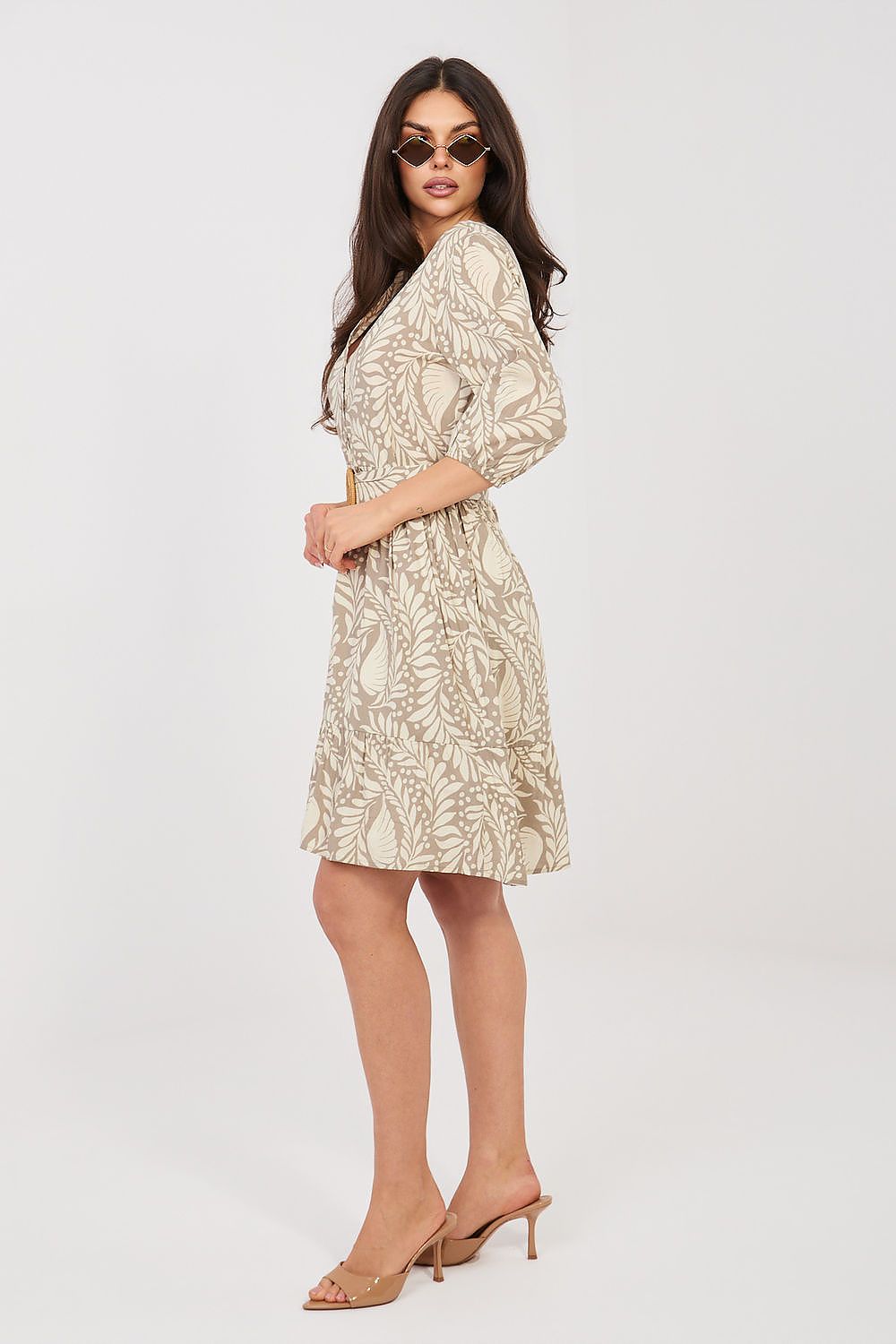 blue belted mini day dress view 9