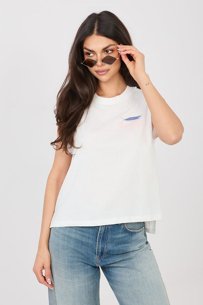 Women's Black, White, and Blue T-shirt view 8