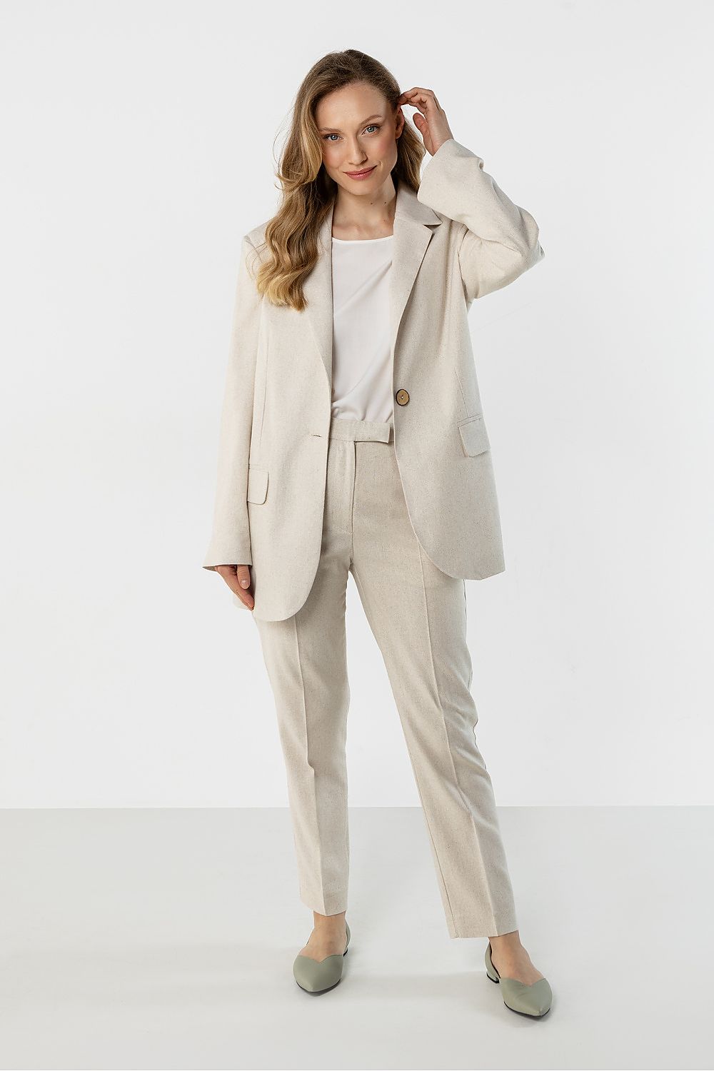 beige long sleeve jacket view 9
