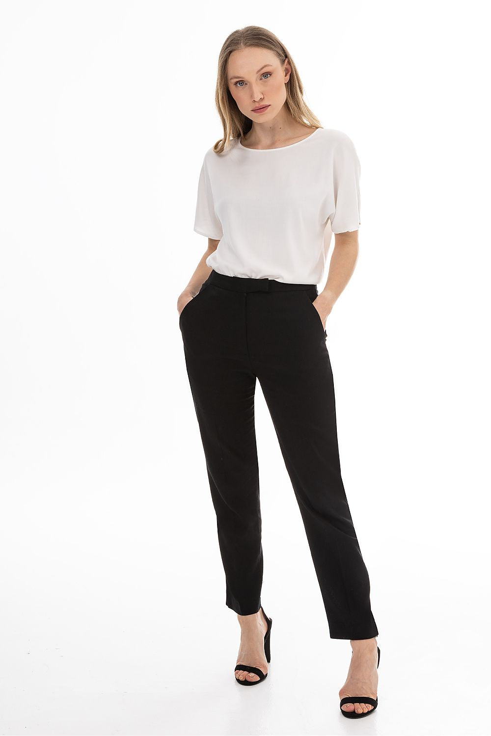 beige women trousers side view