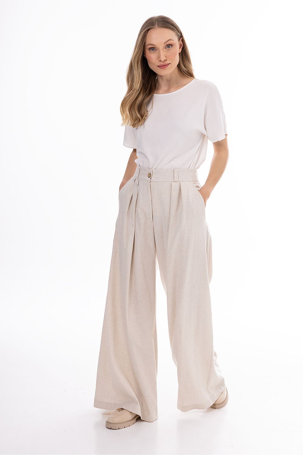 beige women trousers view 8