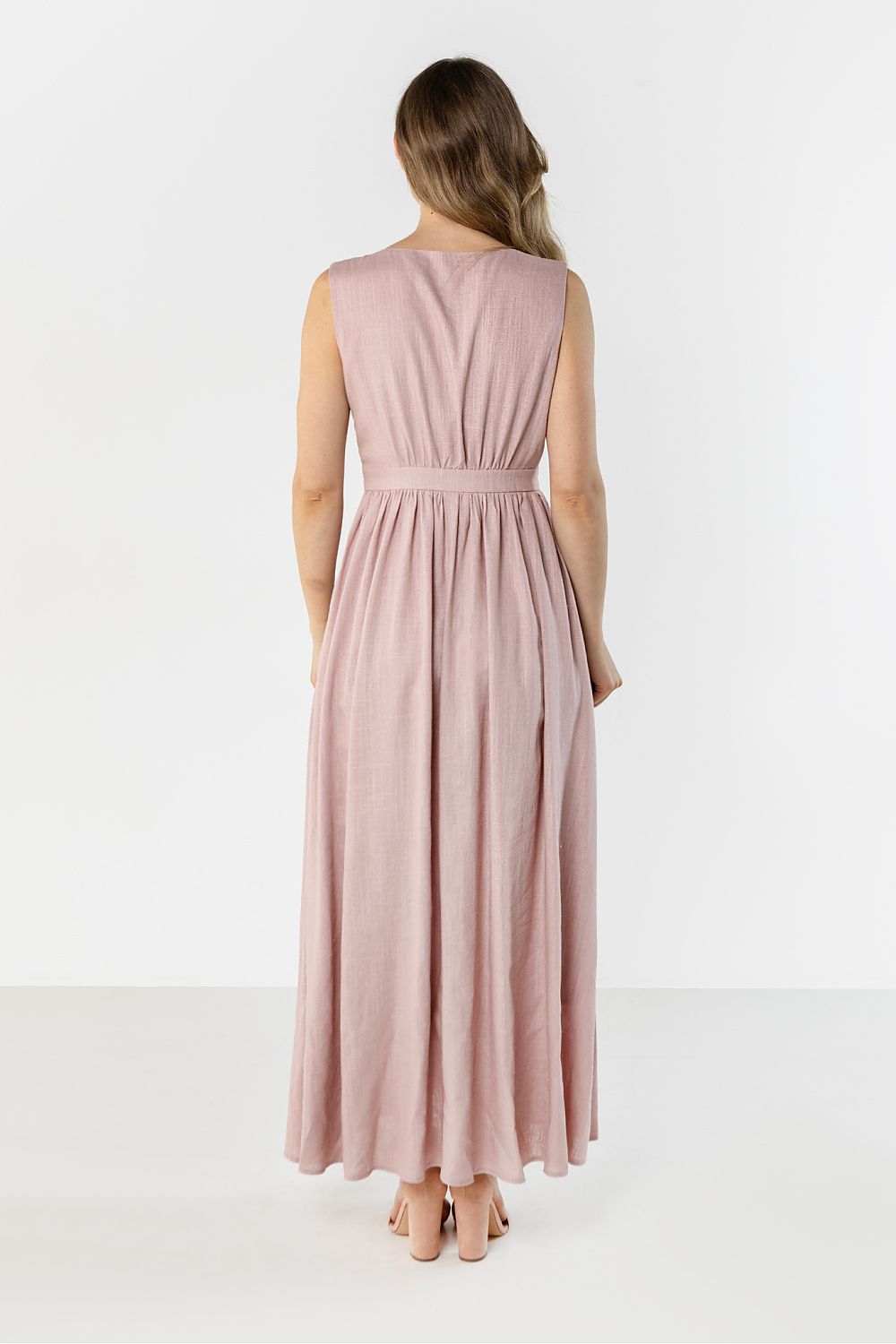 green wrap flared day dress view 6