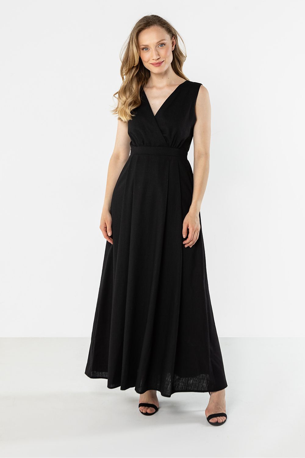 green wrap flared day dress view 7