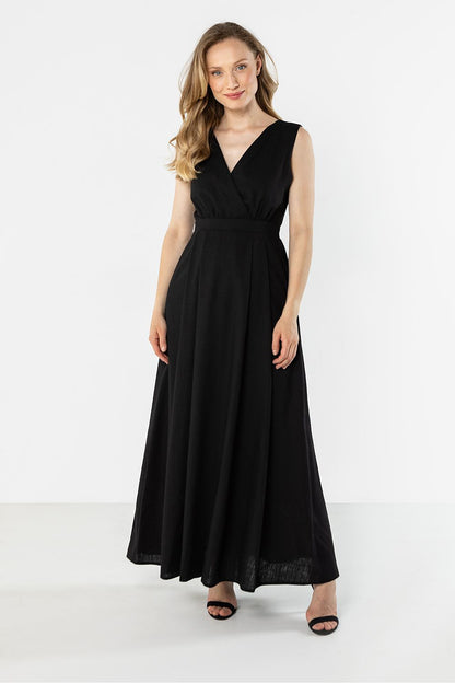 green wrap flared day dress view 7