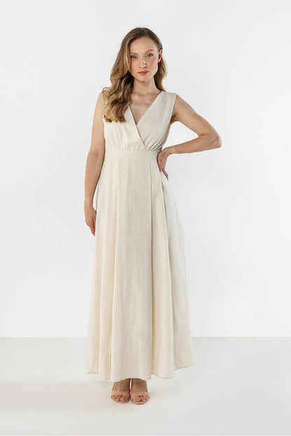 green wrap flared day dress view 10
