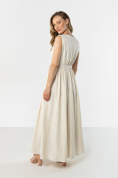 green wrap flared day dress view 12