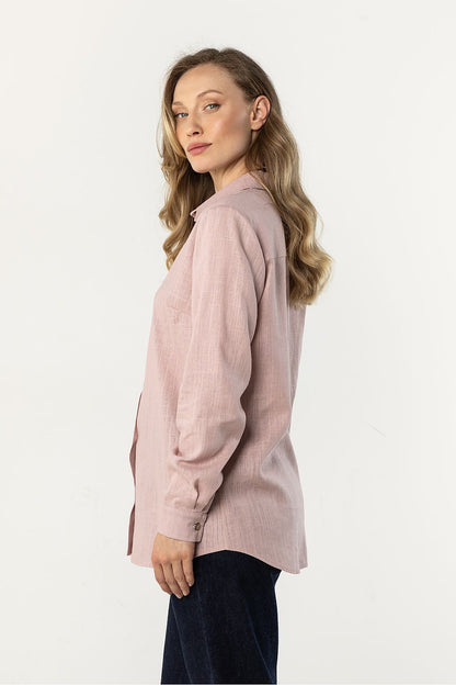 green long sleeve long sleeve shirt side view