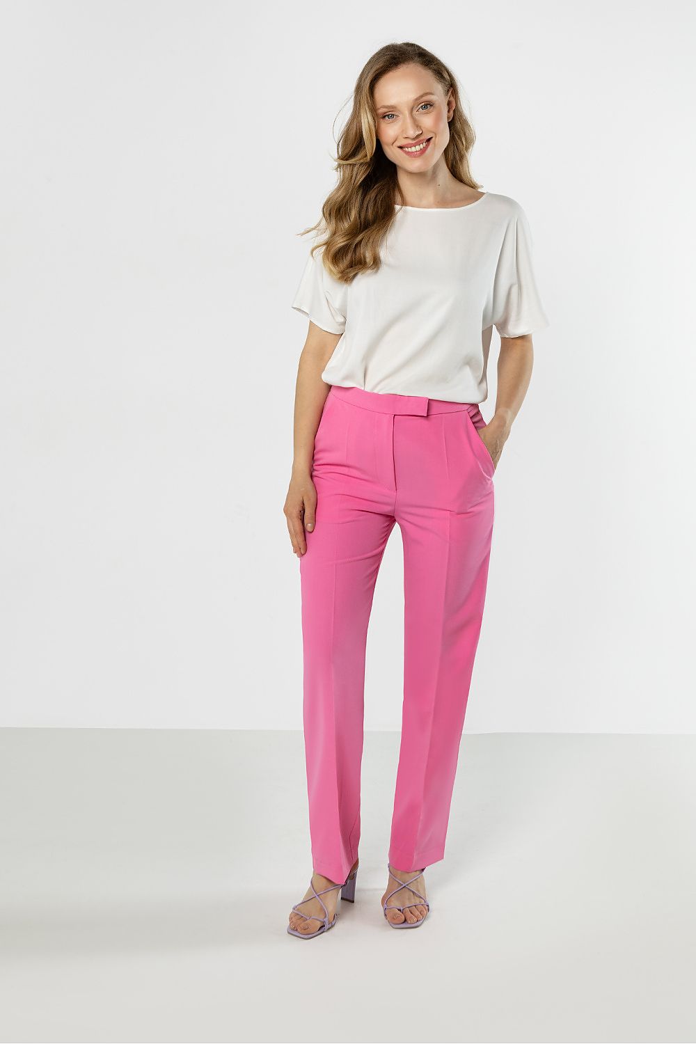 pink women trousers back view