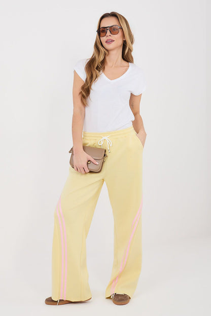 yellow lace tracksuit trousers front view