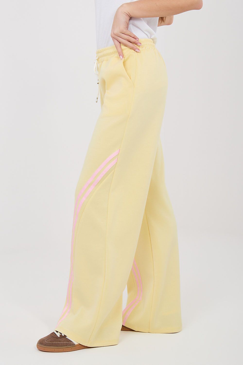 yellow lace tracksuit trousers alternate angle