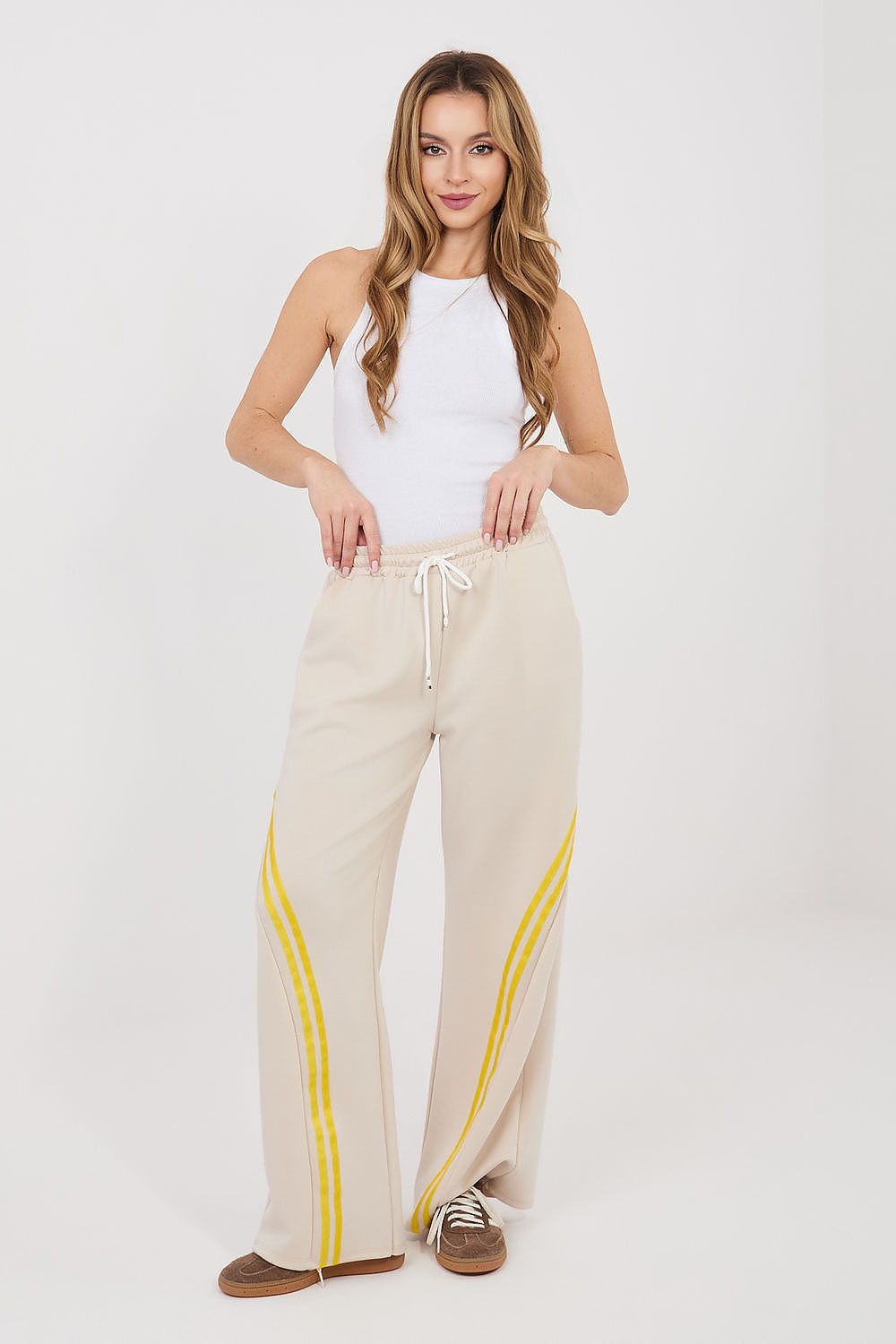 yellow lace tracksuit trousers back view
