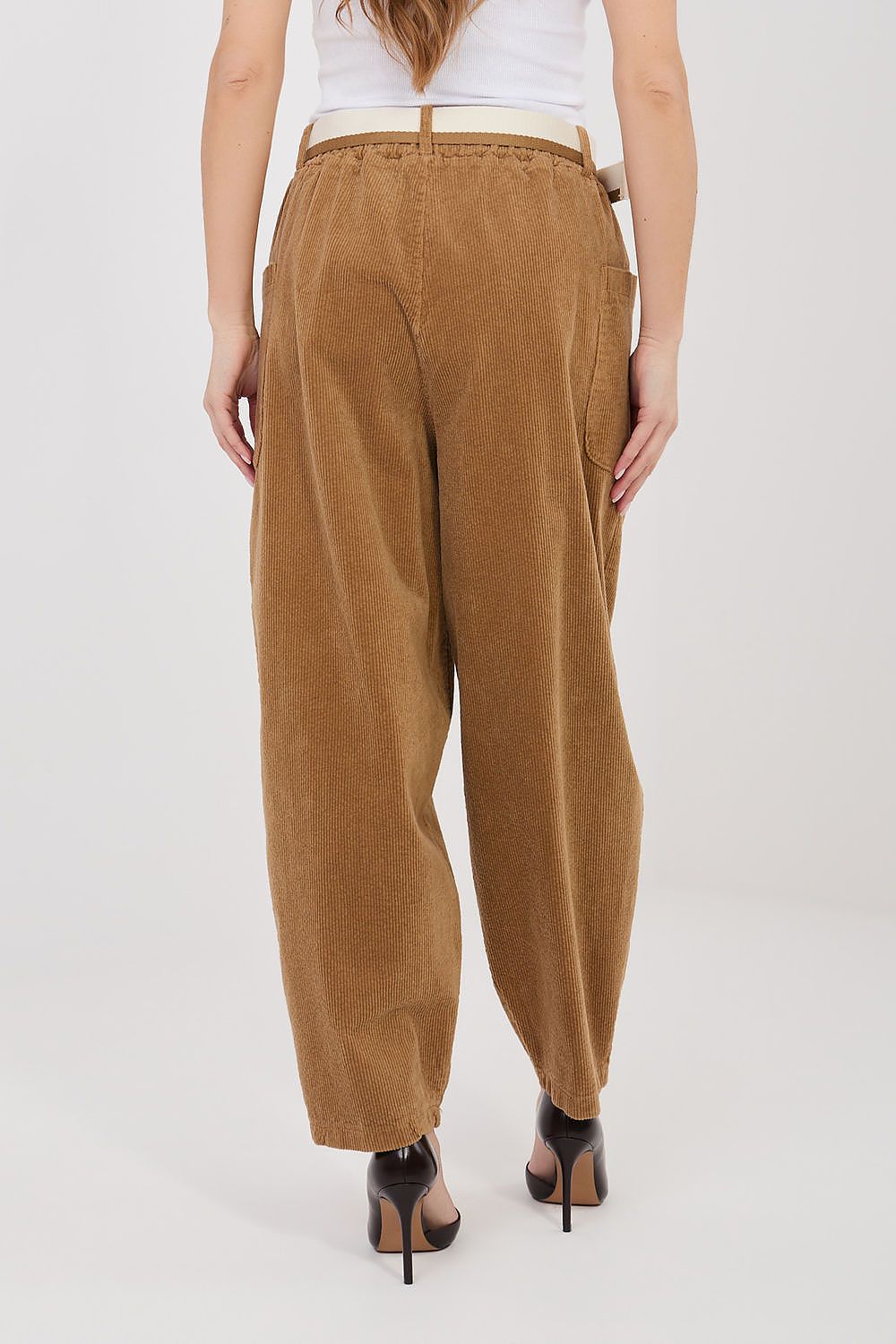 yellow belted corduroy trousers view 15