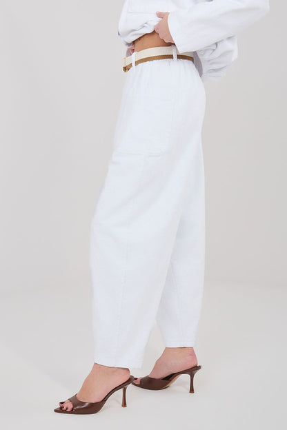 yellow belted corduroy trousers view 18