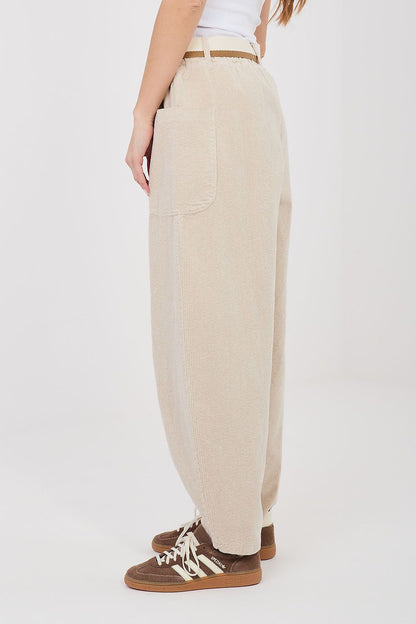 yellow belted corduroy trousers view 21
