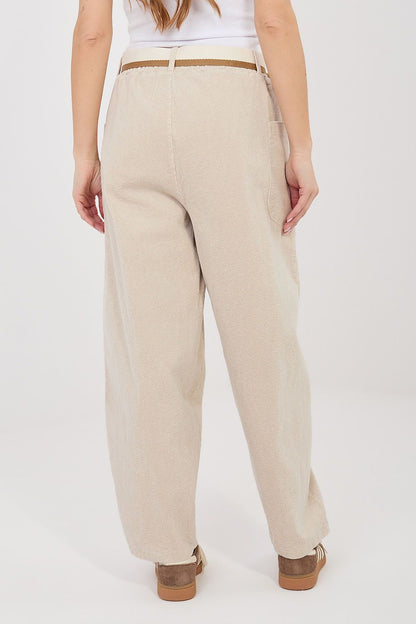 yellow belted corduroy trousers view 22