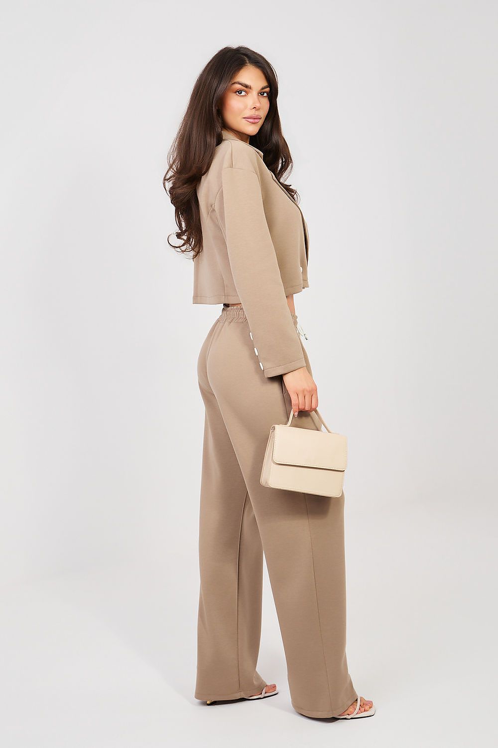 brown long sleeve maxi matching set view 29
