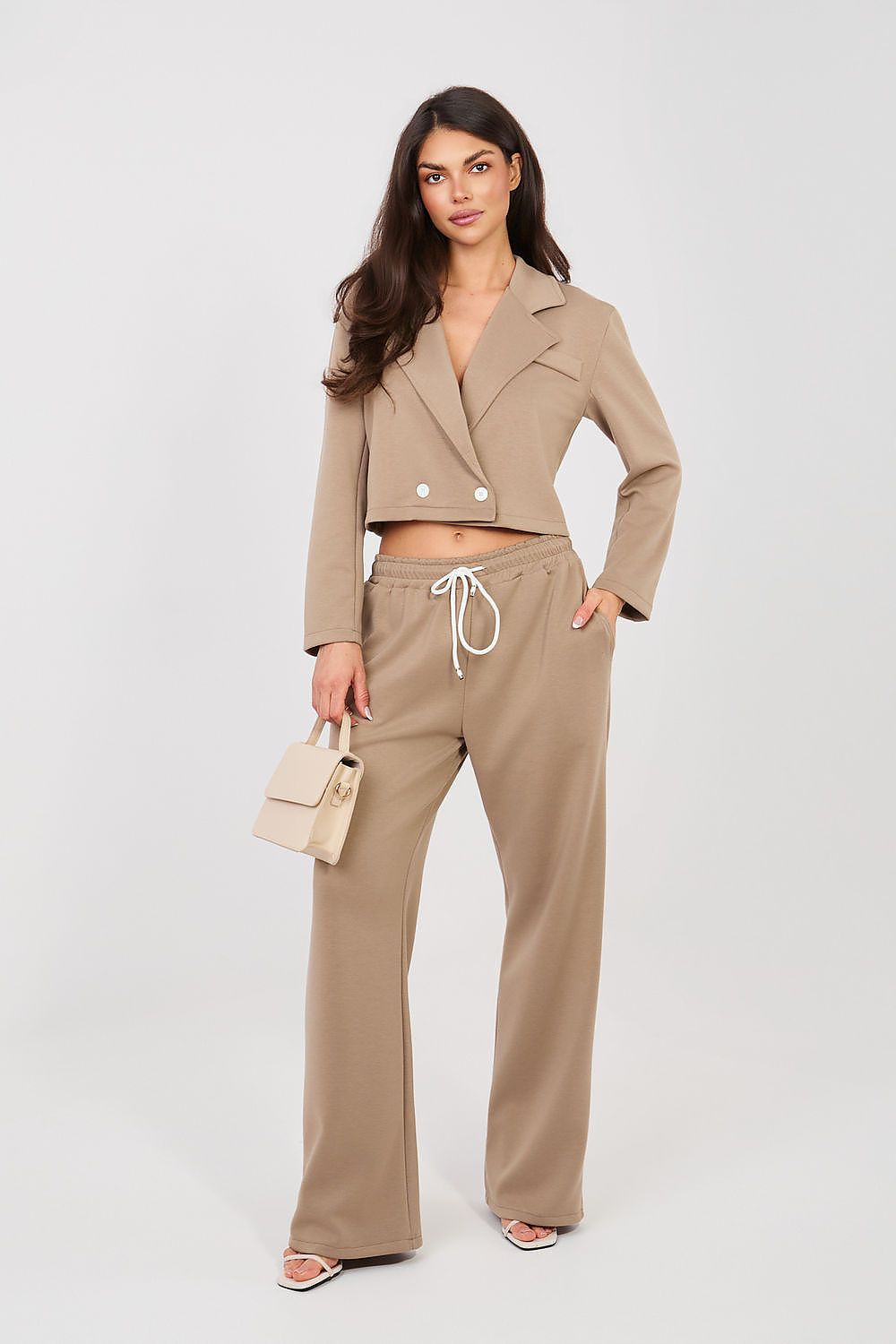 brown long sleeve maxi matching set view 31