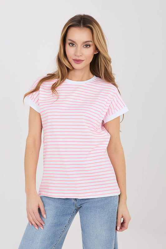 pink short sleeve t-shirt front view