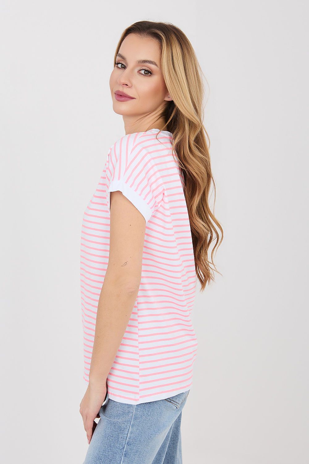 pink short sleeve t-shirt alternate angle