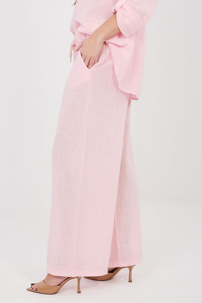 pink women trousers back view