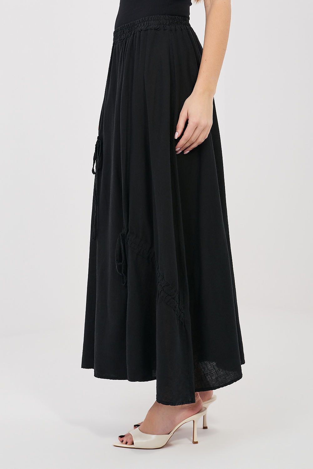 black mini long skirt alternate angle