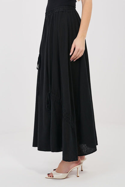 black mini long skirt alternate angle