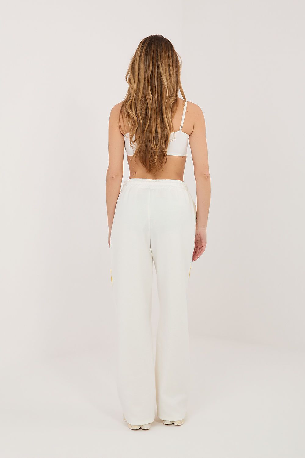 beige lace tracksuit trousers detail view
