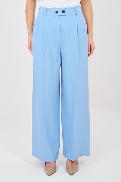 blue women trousers back view
