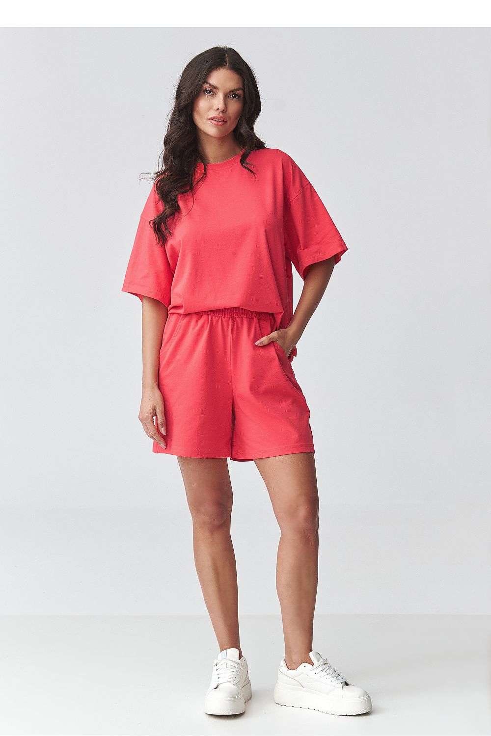 brown short sleeve mini matching set side view