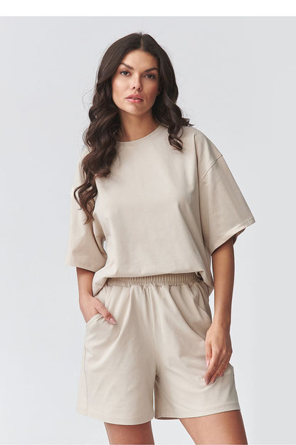 brown short sleeve mini matching set view 7