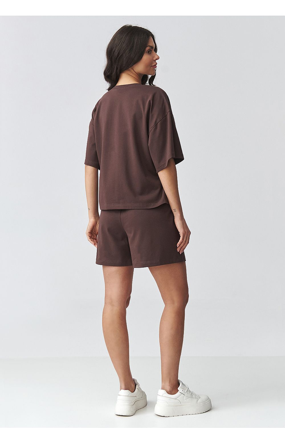 brown short sleeve mini matching set view 15